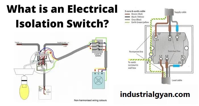 An electrical isolation switch used for breaking an electrical circuit and providing safety by preventing electrical shock and electrocution